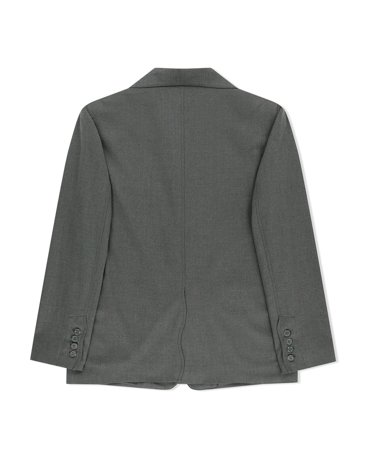 더뮤지엄비지터(THEMUSEUMVISITOR) ARCHIVE SYMBOL EMBROIDERED BLAZER (DARK GREY)