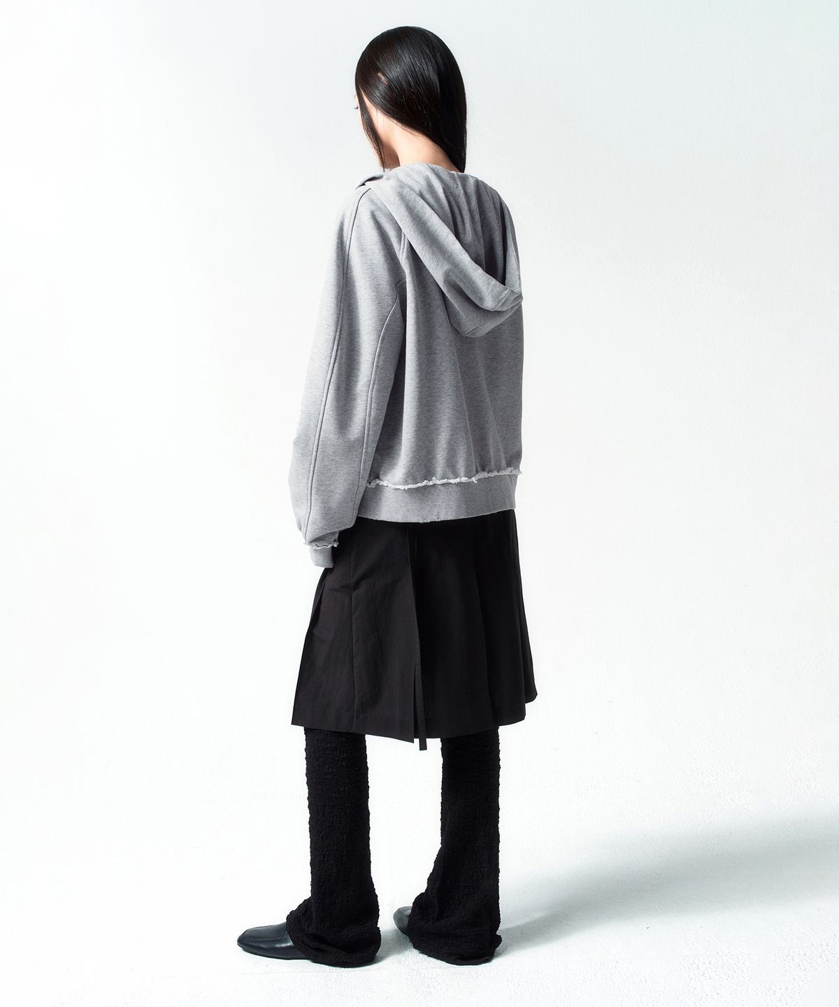 인사일런스 우먼(INSILENCE WOMEN) 심 후드 집업 MELANGE GREY