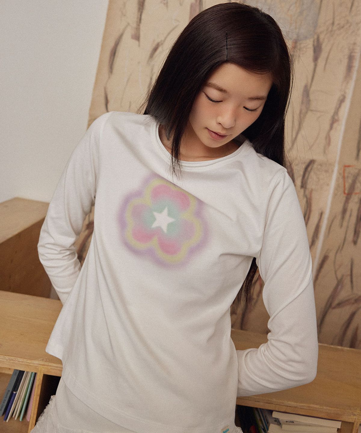락피쉬웨더웨어(ROCKFISH WEATHERWEAR) CLOVER LONG SLEEVE T-SHIRT - WHITE