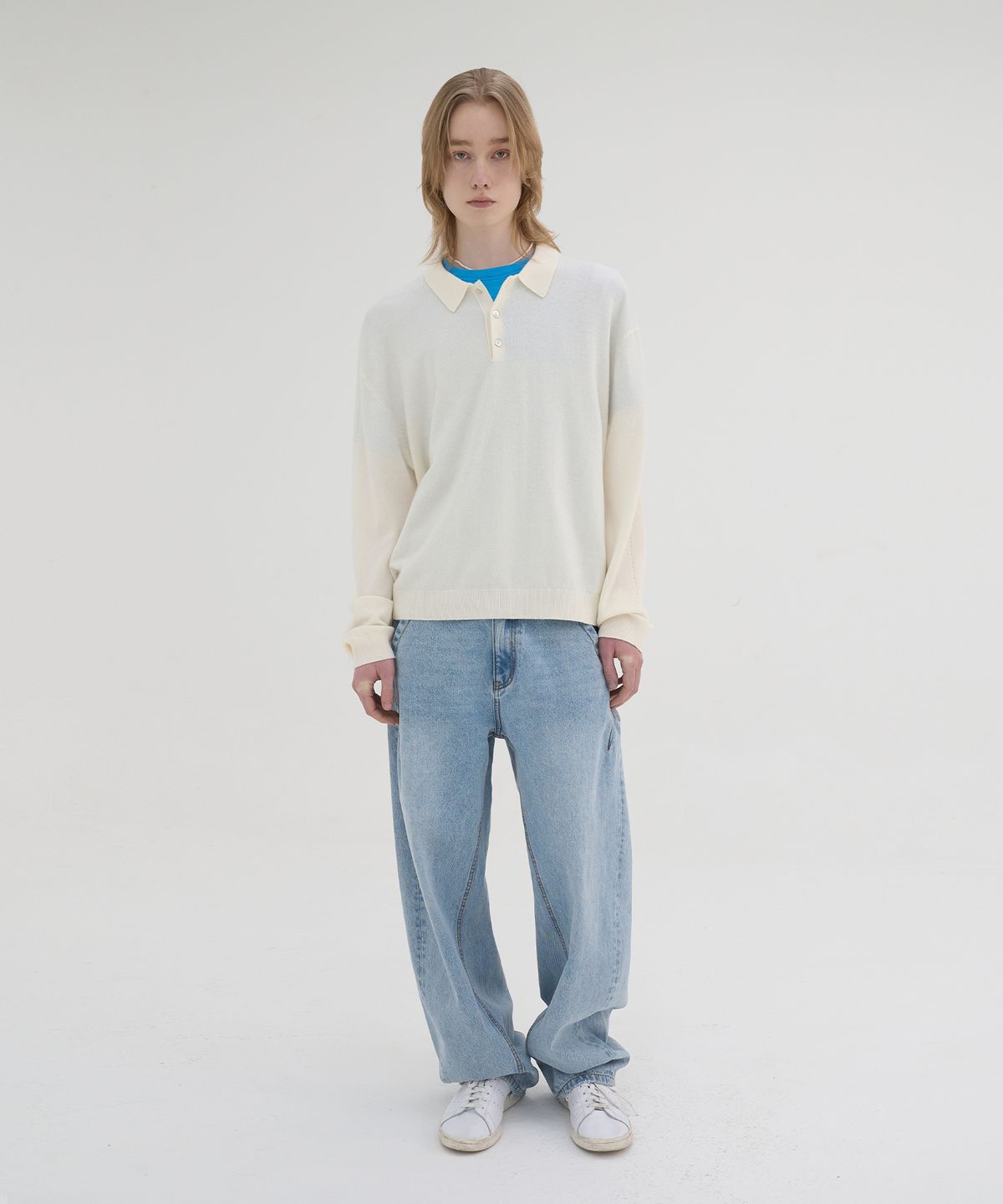 노운(NOUN) essential collar knit (ivory)