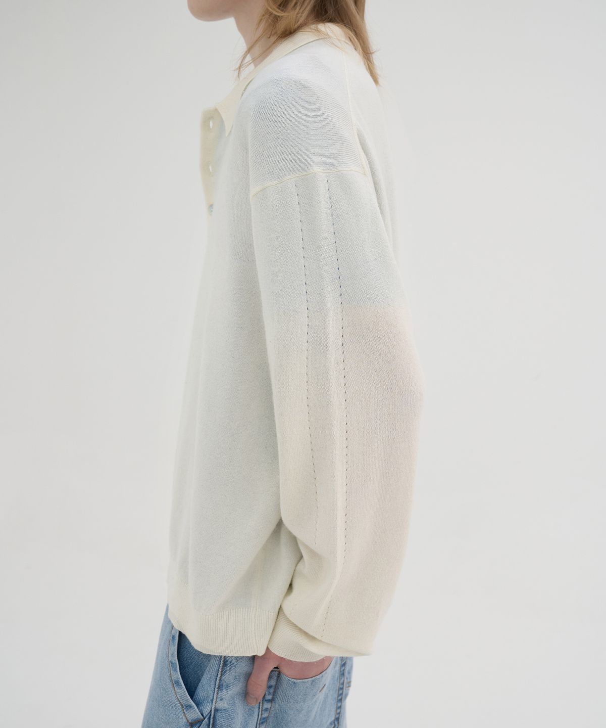 노운(NOUN) essential collar knit (ivory)