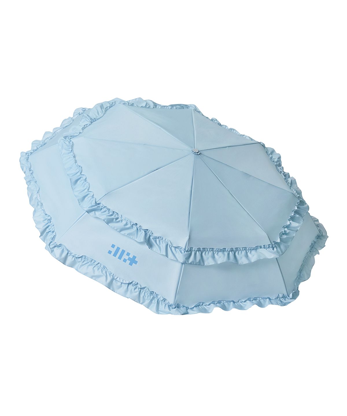 락피쉬웨더웨어(ROCKFISH WEATHERWEAR) [× ILLIT] SHORT FRILLED UMBRELLA - SKY BLUE