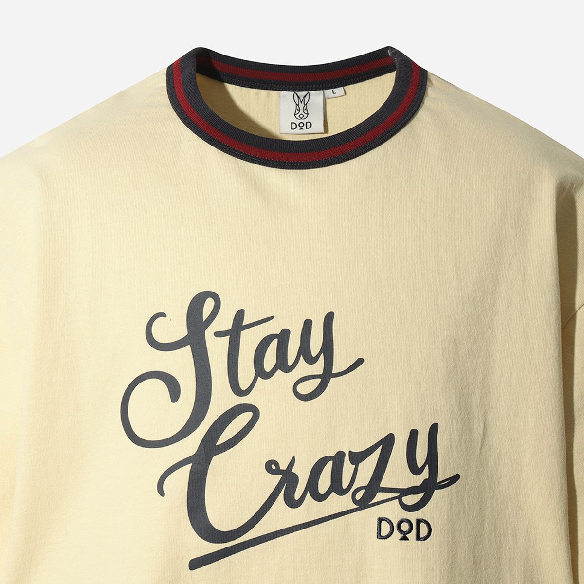 디오디(DOD) 크레이지 링넥 반팔 티셔츠(BEIGE)