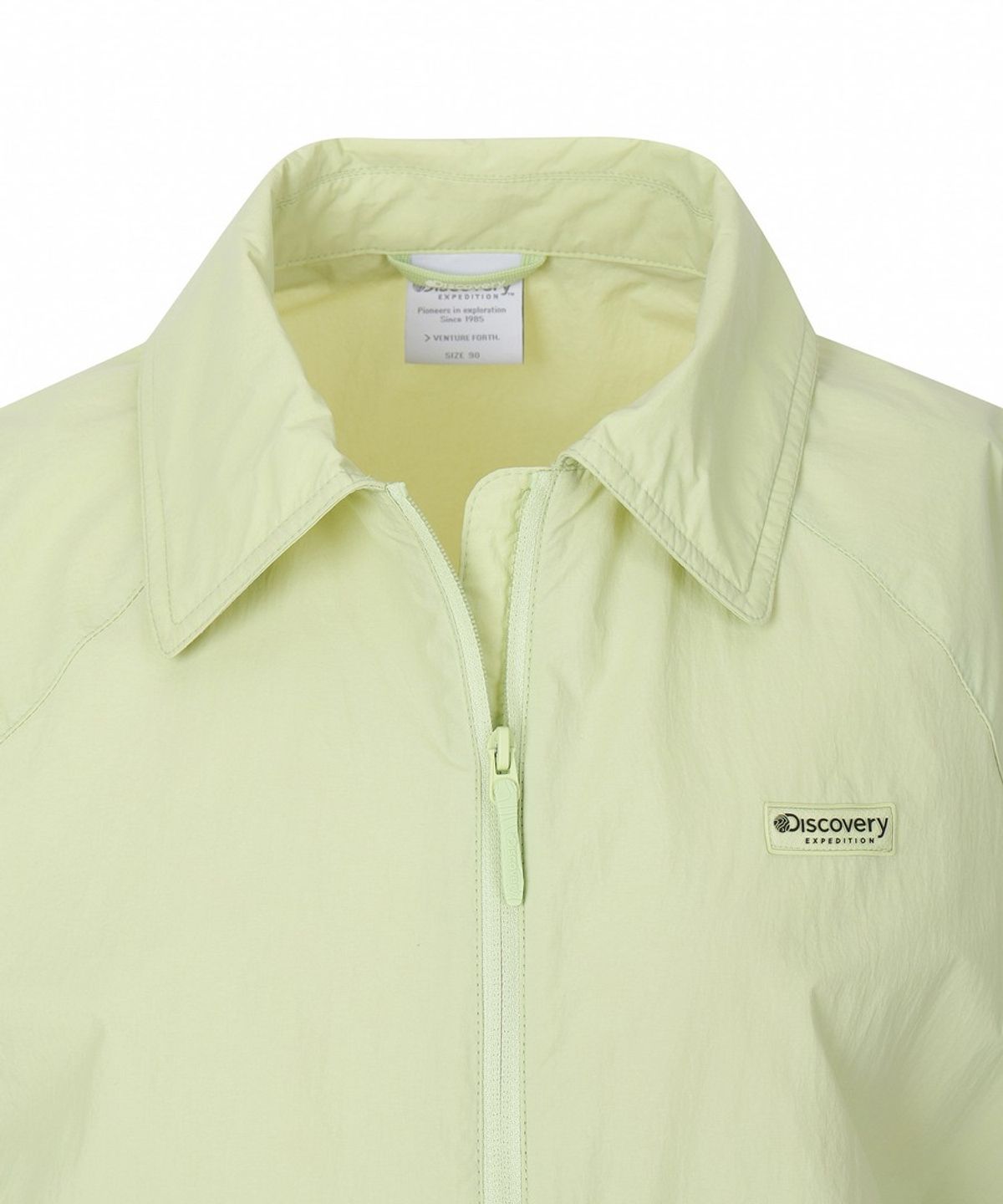 디스커버리 익스페디션(DISCOVERY EXPEDITION) 여성 프레시벤트 카라형 크롭 바람막이 (L.Yellow Green)