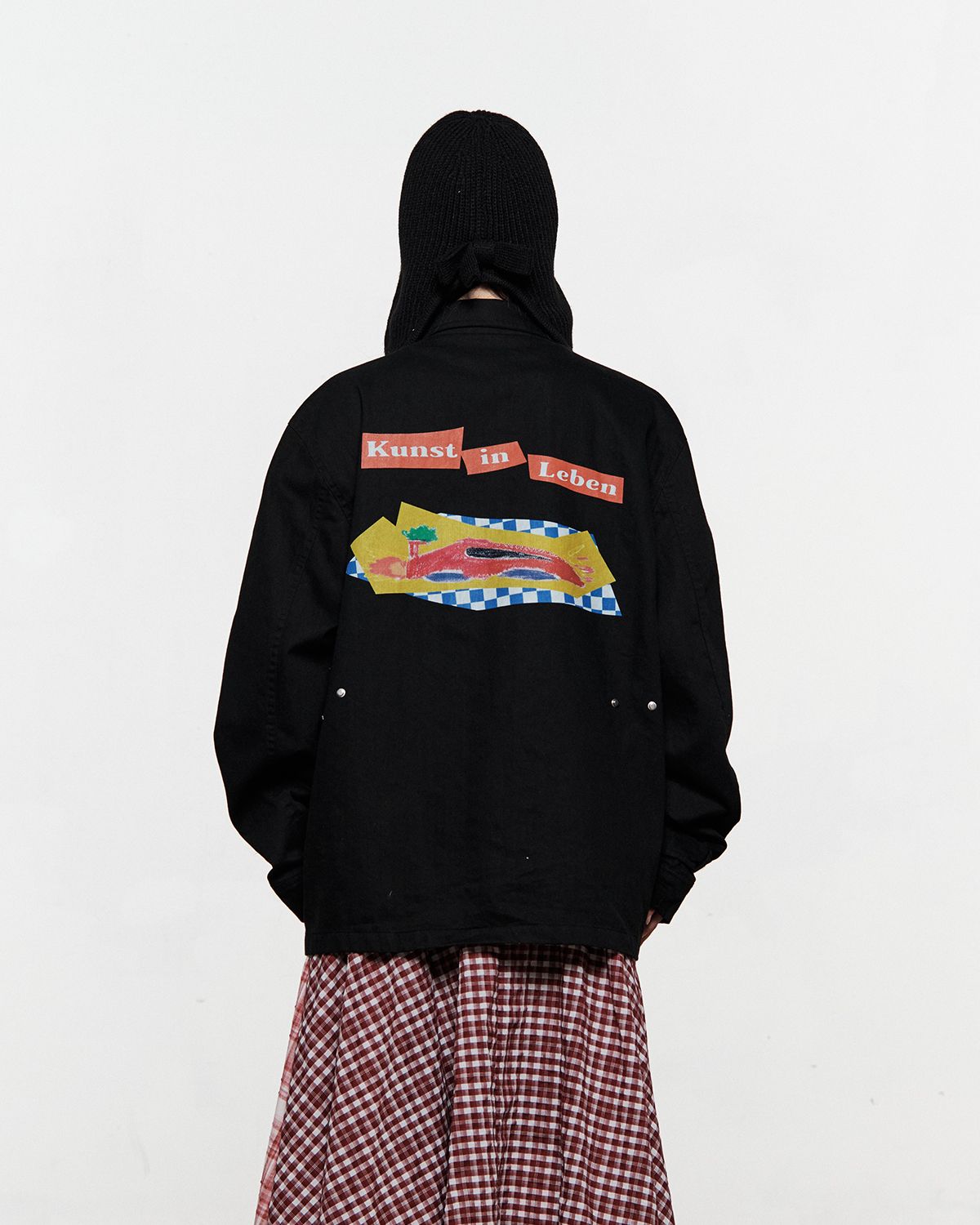 더뮤지엄비지터(THEMUSEUMVISITOR) PAINTED UTILITY WORK JACKET (BLACK)