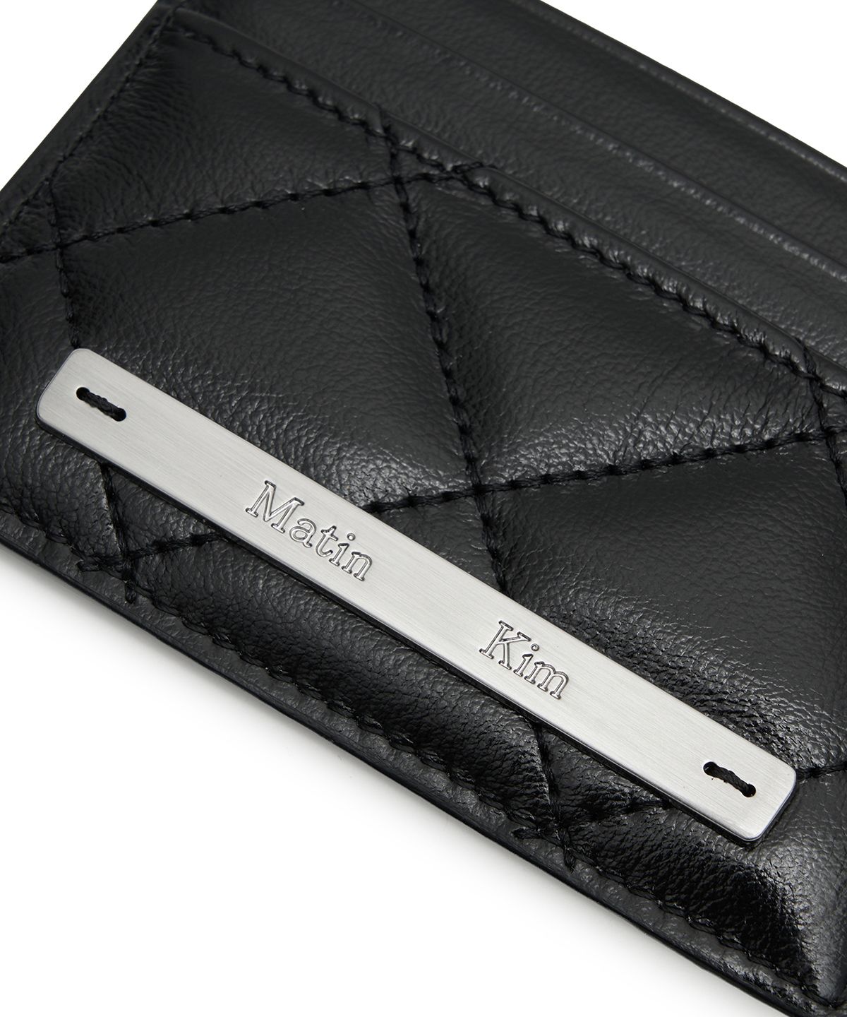 마뗑킴(MATIN KIM) PUFF QUILT CARD WALLET IN BLACK