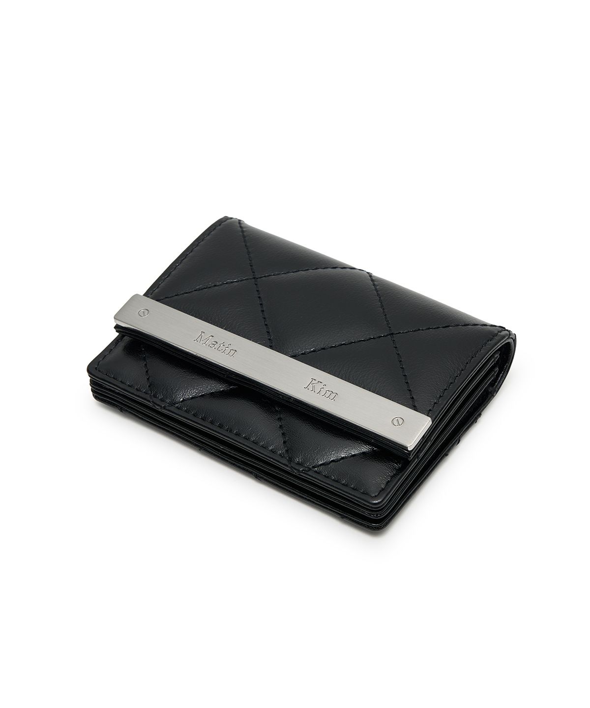 마뗑킴(MATIN KIM) PUFF QUILT WALLET IN BLACK
