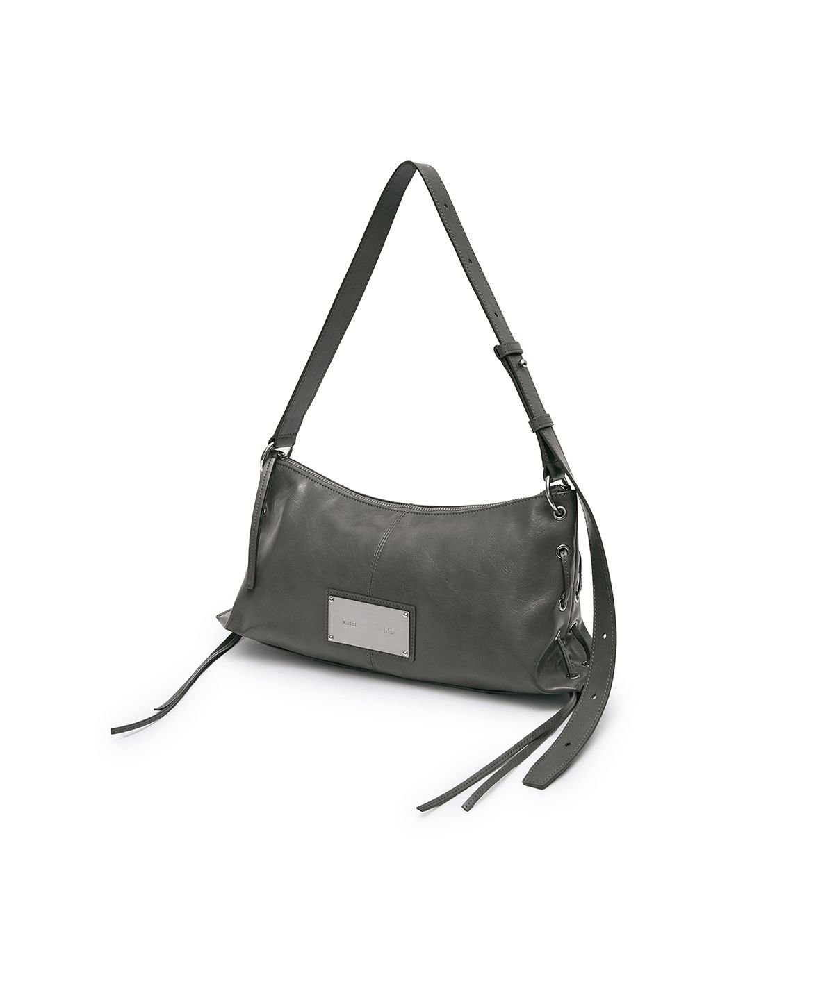 마뗑킴(MATIN KIM) EYELET SHIRRING SHOULDER BAG IN GREY