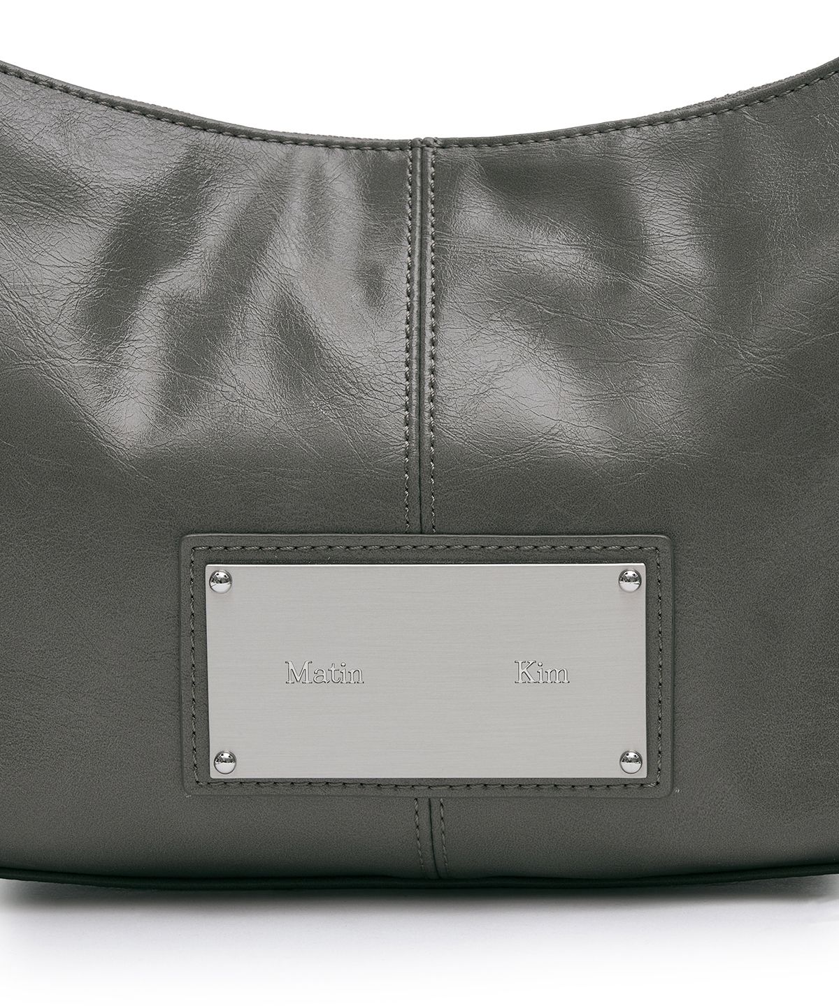 마뗑킴(MATIN KIM) EYELET SHIRRING SHOULDER BAG IN GREY