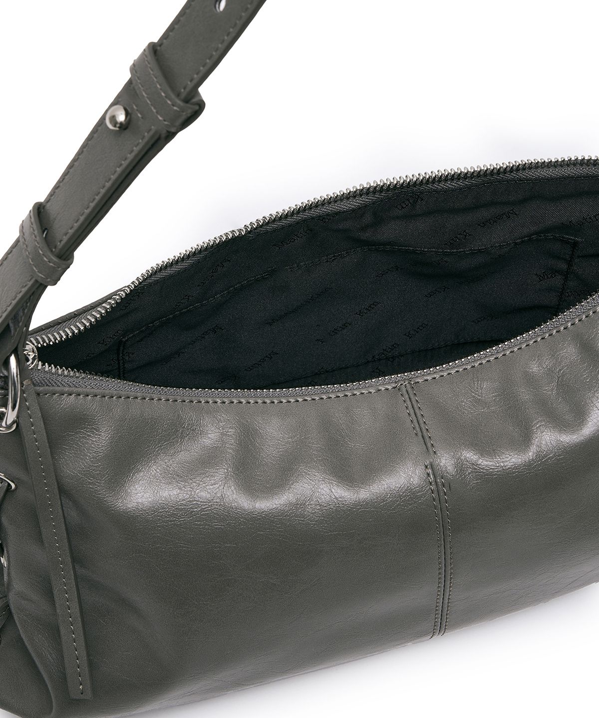마뗑킴(MATIN KIM) EYELET SHIRRING SHOULDER BAG IN GREY