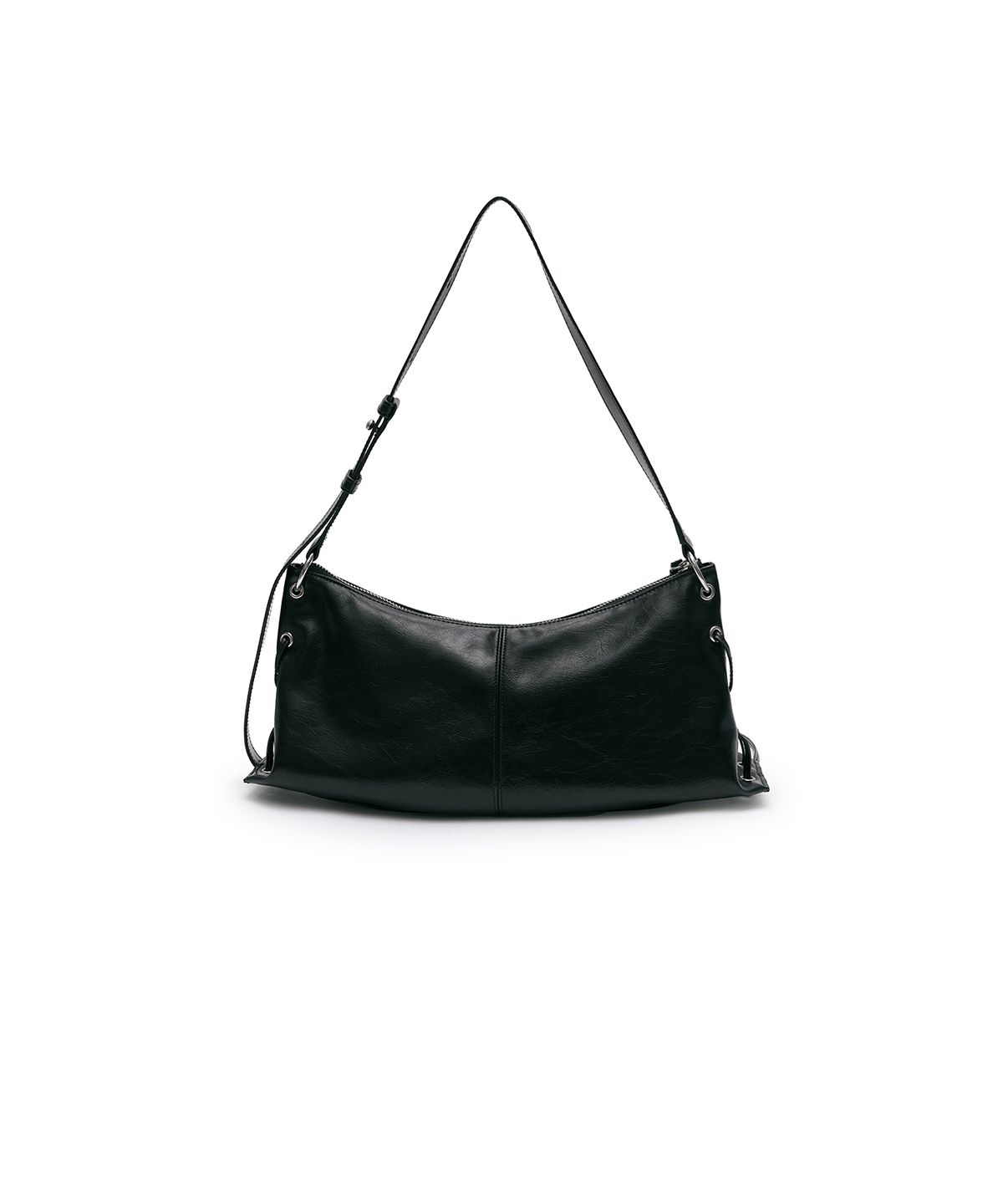 마뗑킴(MATIN KIM) EYELET SHIRRING SHOULDER BAG IN BLACK