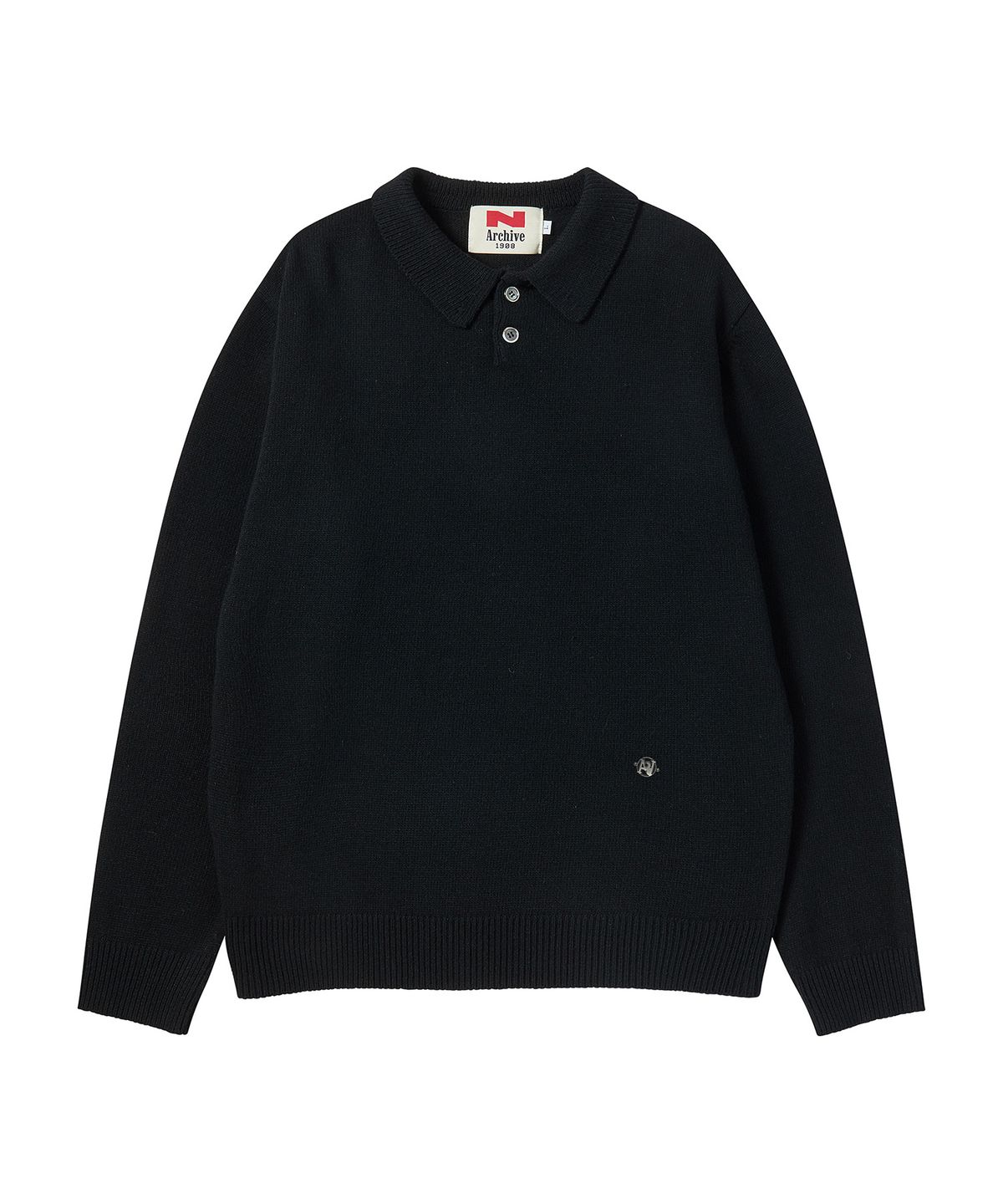 비욘드클로젯(BEYOND CLOSET) [COLLECTION LINE] 헤리티지 폴로 울 니트 블랙