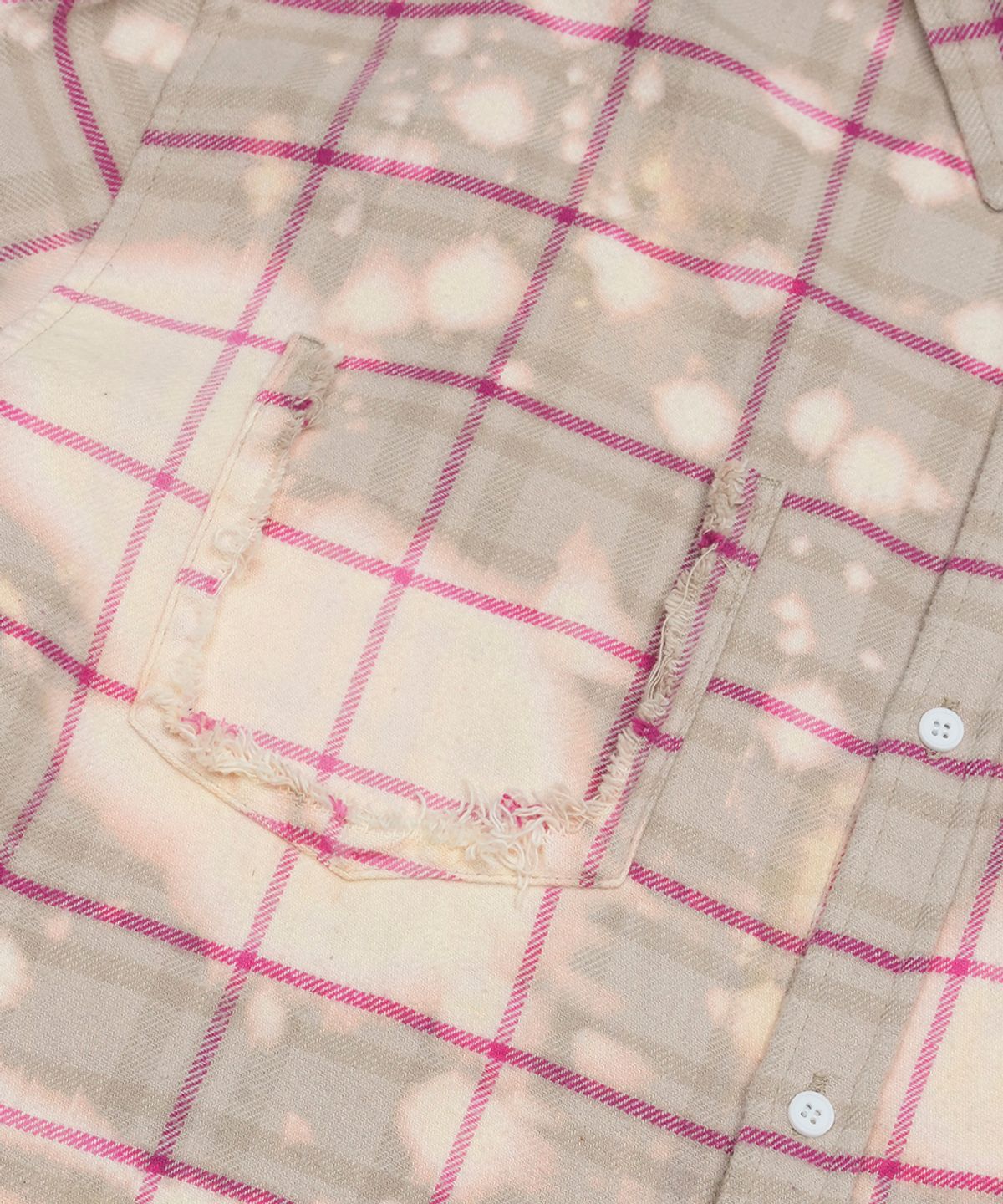 그레일즈(GRAILZ) BLEACHED PLAID SHIRTS [BEIGE]