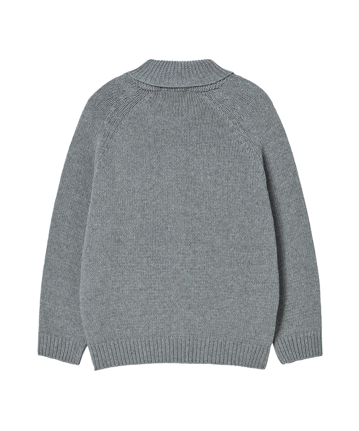 비욘드클로젯(BEYOND CLOSET) [COLLECTION LINE] 핸드 메이드 디테일 빈티지 리그 니트 점퍼 그레이