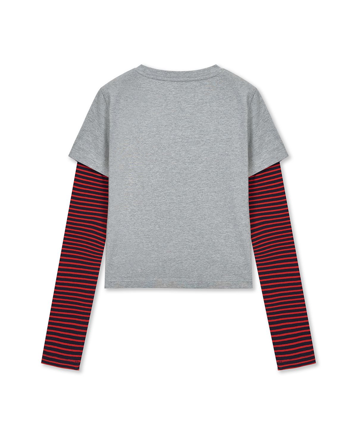마뗑킴(MATIN KIM) GRAFFITI LOGO STRIPE LAYERED TOP IN GREY
