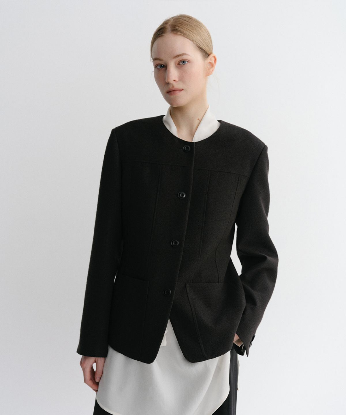 이아(EAAH) VELL TWEED JACKET (BLACK)