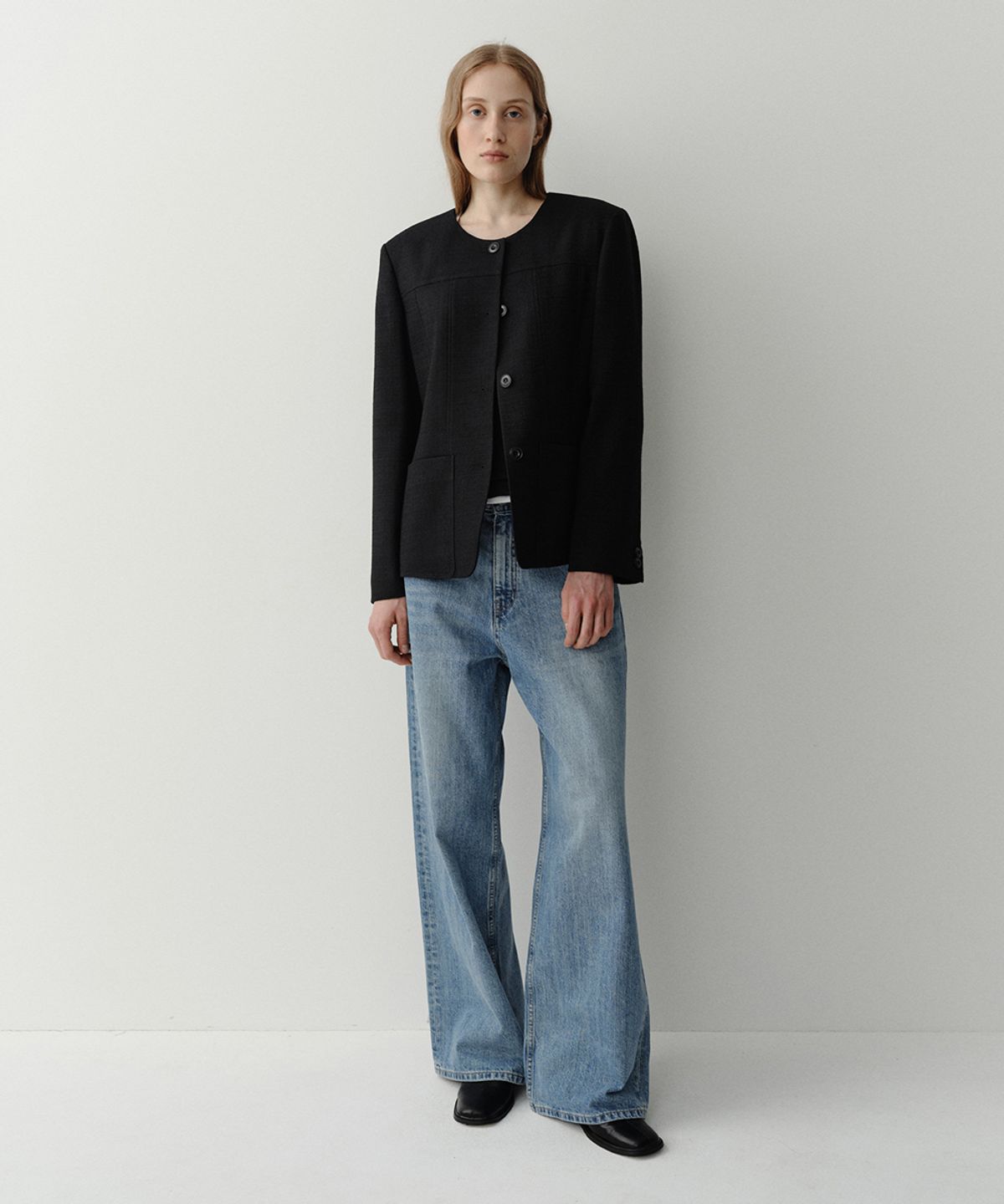 이아(EAAH) VELL TWEED JACKET (BLACK)