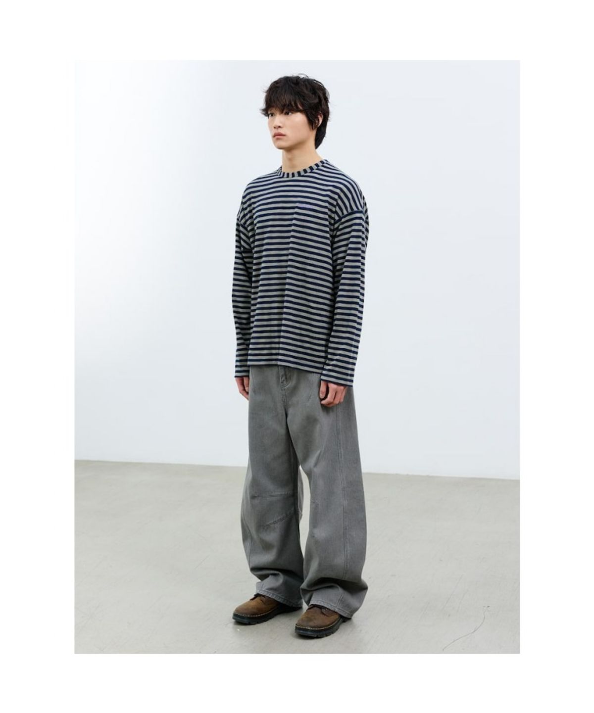 샌드 사운드(SAND SOUND) (UNISEX) 어닝 스트라이프 롱슬리브 티셔츠 카키