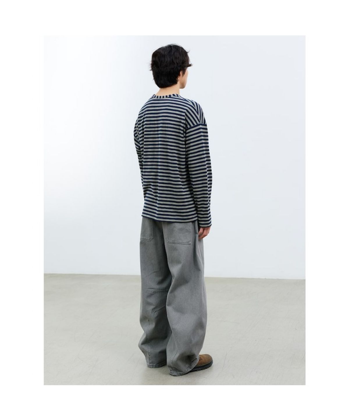 샌드 사운드(SAND SOUND) (UNISEX) 어닝 스트라이프 롱슬리브 티셔츠 카키