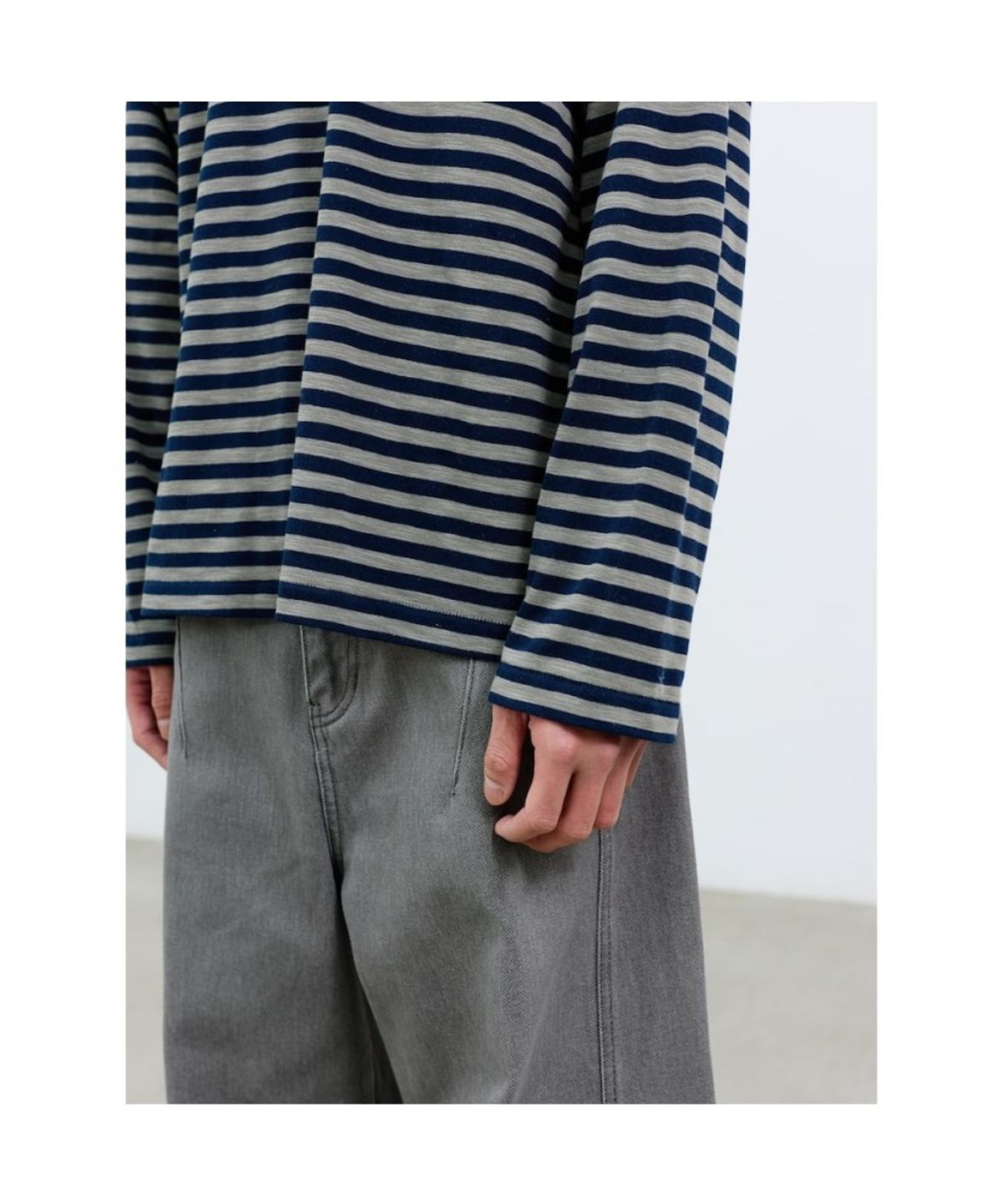 샌드 사운드(SAND SOUND) (UNISEX) 어닝 스트라이프 롱슬리브 티셔츠 카키