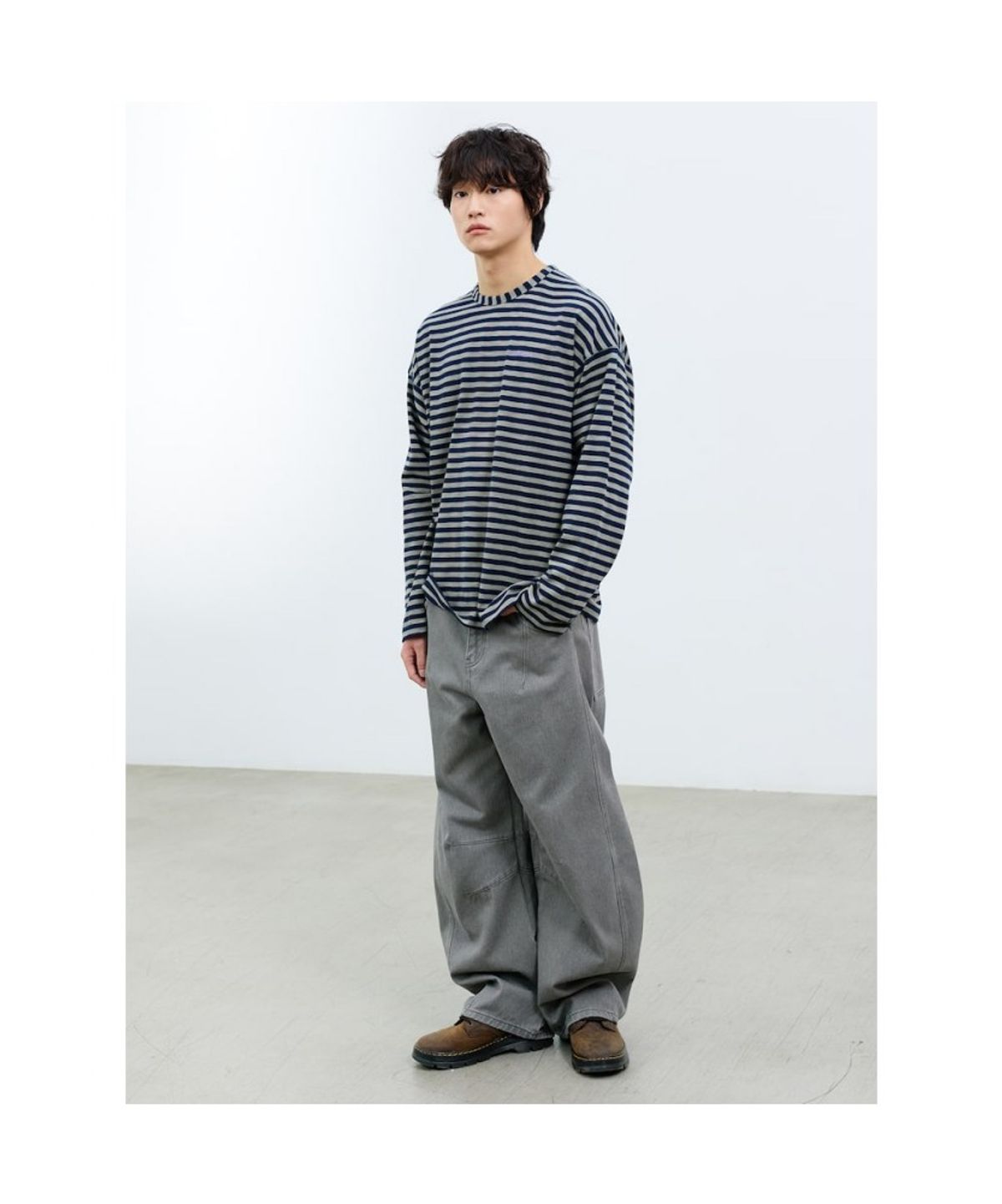 샌드 사운드(SAND SOUND) (UNISEX) 어닝 스트라이프 롱슬리브 티셔츠 카키