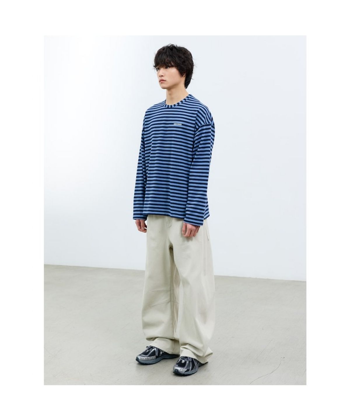 샌드 사운드(SAND SOUND) (UNISEX) 어닝 스트라이프 롱슬리브 티셔츠 블루
