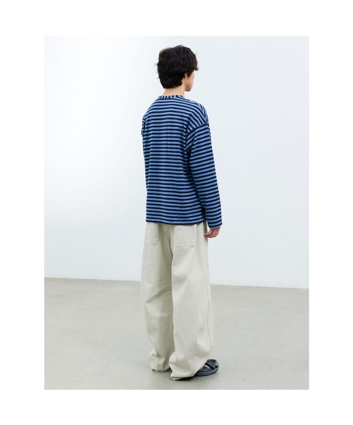 샌드 사운드(SAND SOUND) (UNISEX) 어닝 스트라이프 롱슬리브 티셔츠 블루