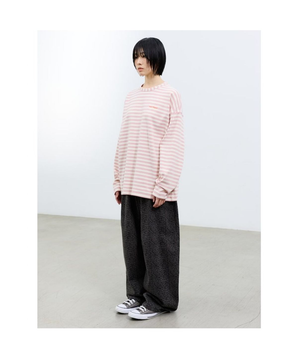 샌드 사운드(SAND SOUND) (UNISEX) 어닝 스트라이프 롱슬리브 티셔츠 핑크