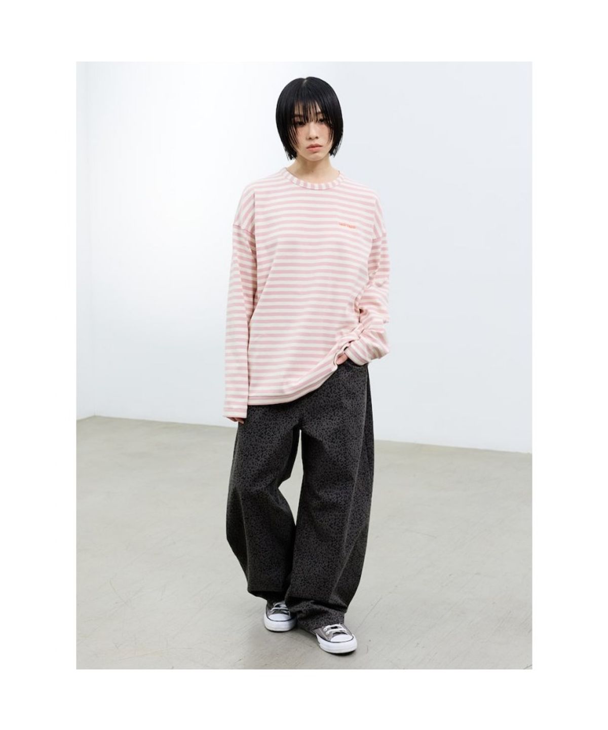 샌드 사운드(SAND SOUND) (UNISEX) 어닝 스트라이프 롱슬리브 티셔츠 핑크