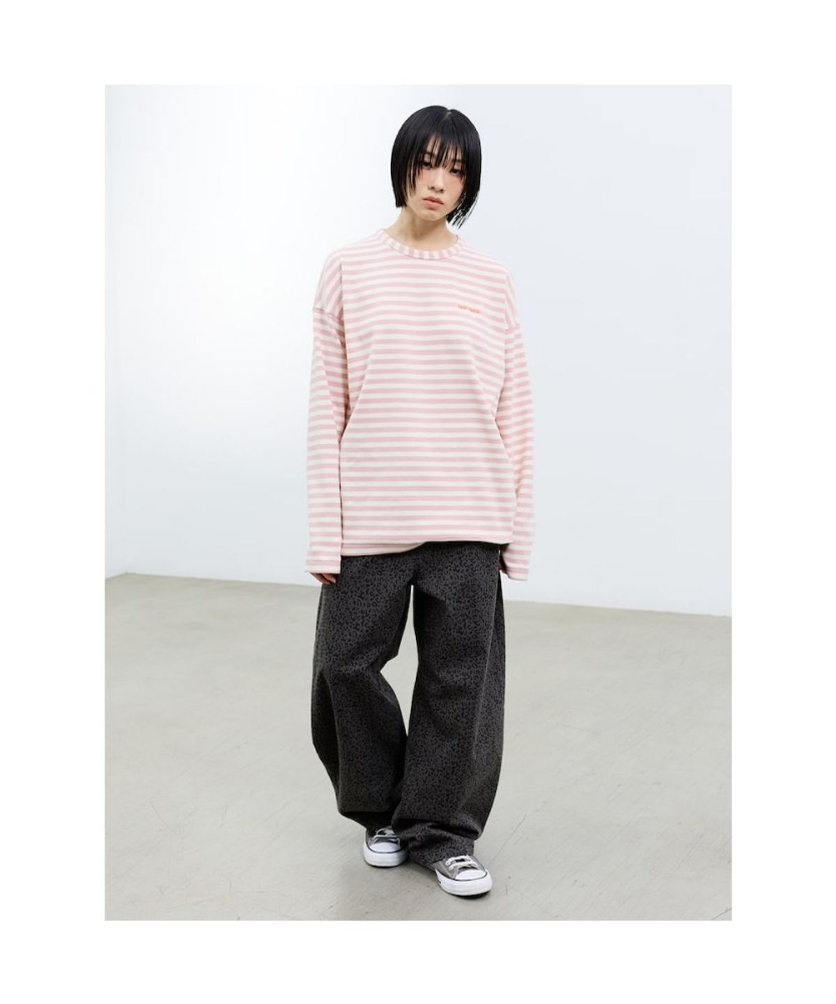 샌드 사운드(SAND SOUND) (UNISEX) 어닝 스트라이프 롱슬리브 티셔츠 핑크