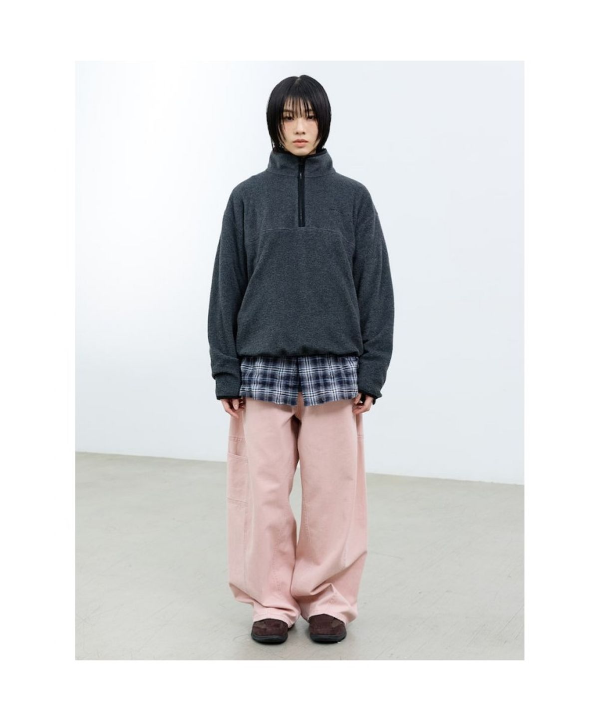 샌드 사운드(SAND SOUND) (UNISEX) 쿼터 집업 플리스 애쉬