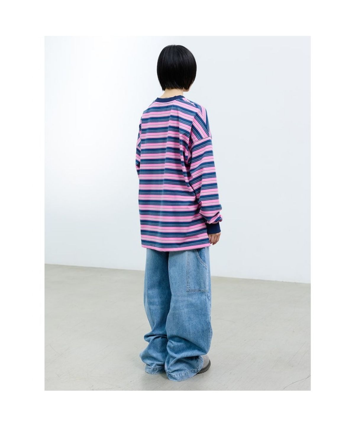 샌드 사운드(SAND SOUND) (UNISEX) 스트라이프 롱슬리브 티셔츠 핑크