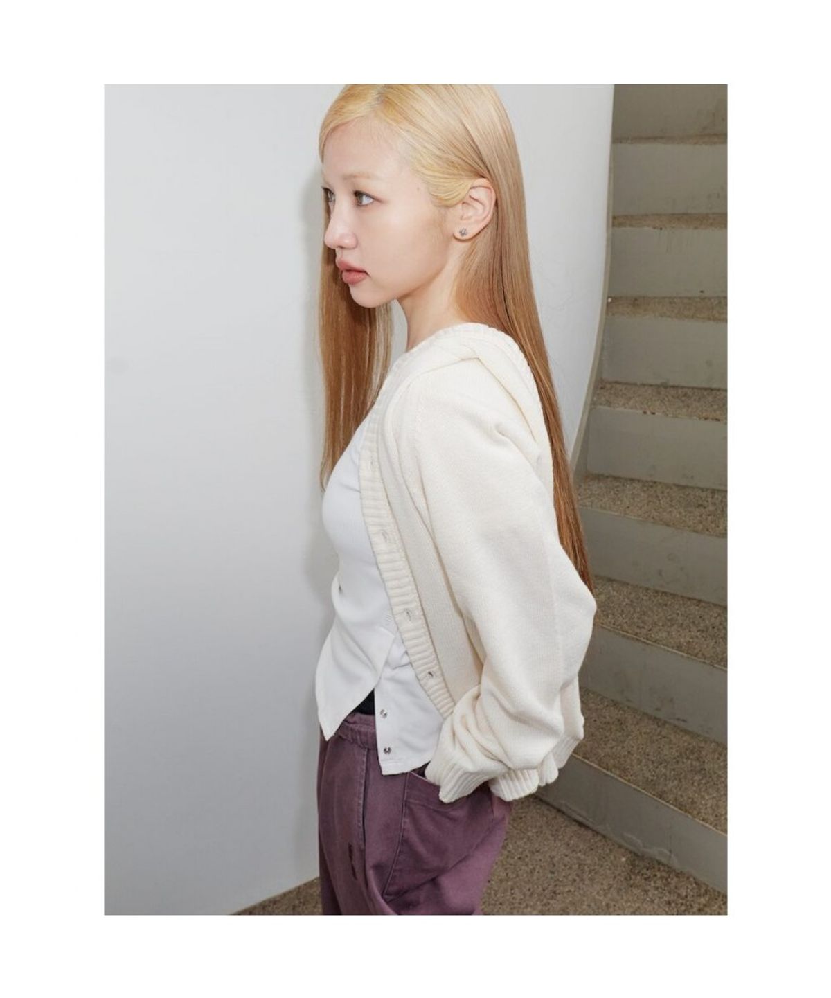 샌드 사운드(SAND SOUND) (UNISEX) 후드 카디건 아이보리