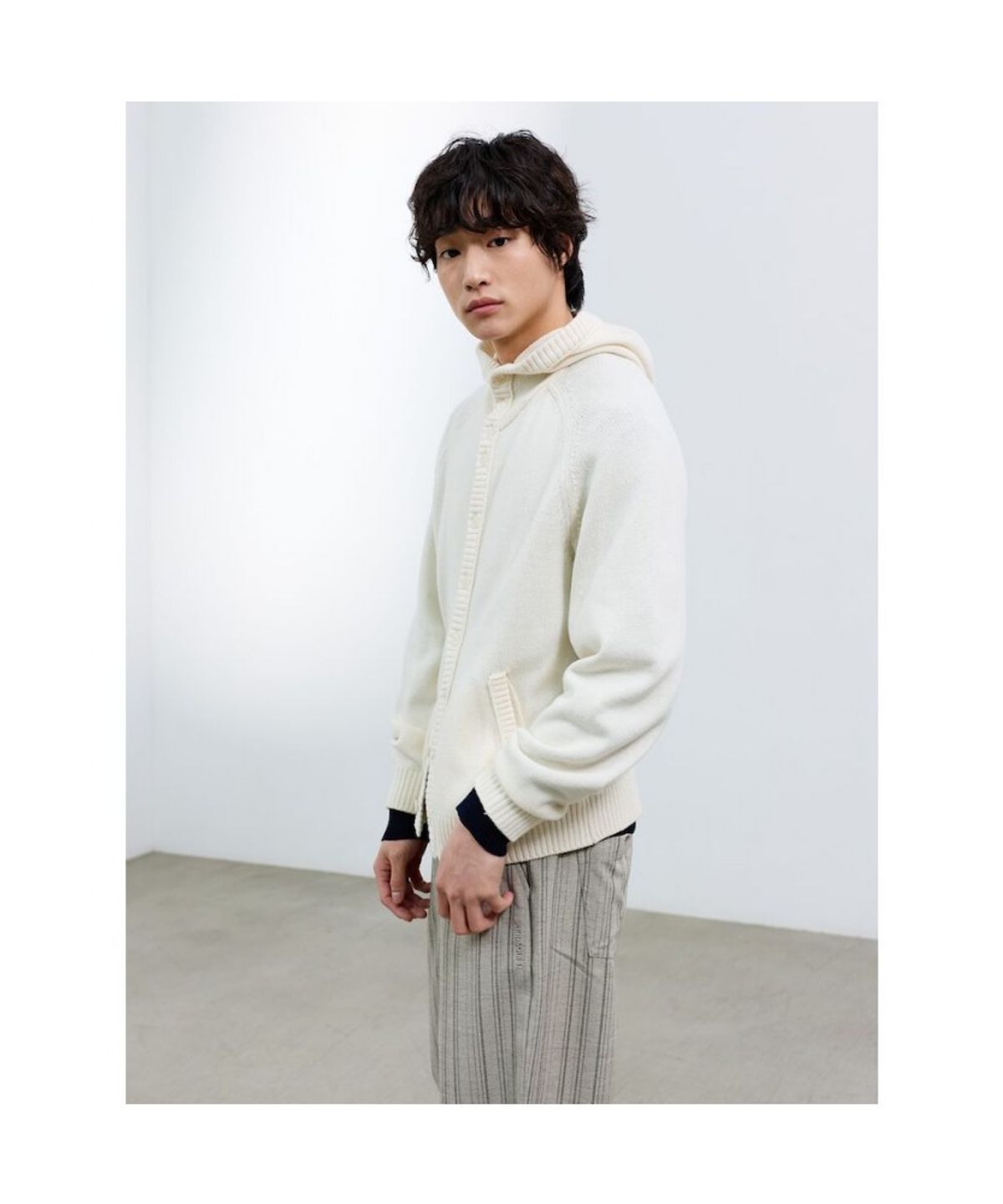 샌드 사운드(SAND SOUND) (UNISEX) 후드 카디건 아이보리