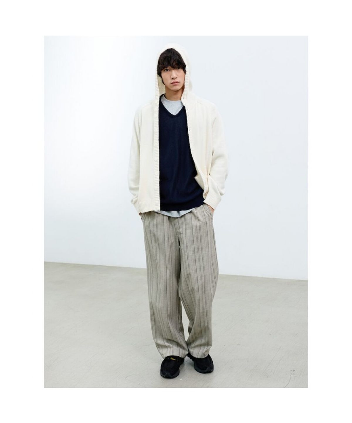 샌드 사운드(SAND SOUND) (UNISEX) 후드 카디건 아이보리