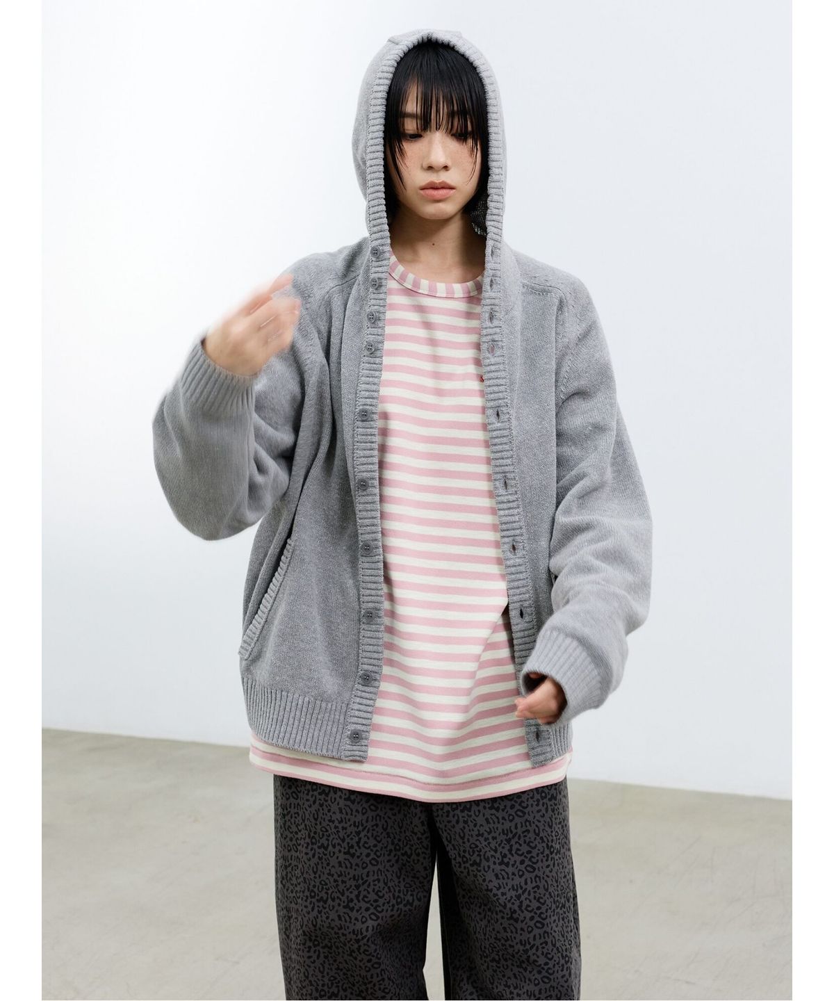 샌드 사운드(SAND SOUND) (UNISEX) 후드 카디건 그레이