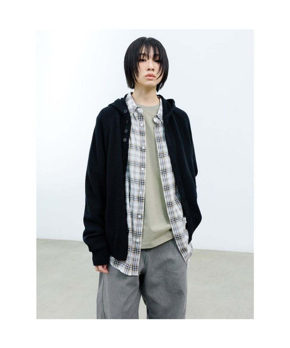 샌드 사운드(SAND SOUND) (UNISEX) 후드 카디건 블랙