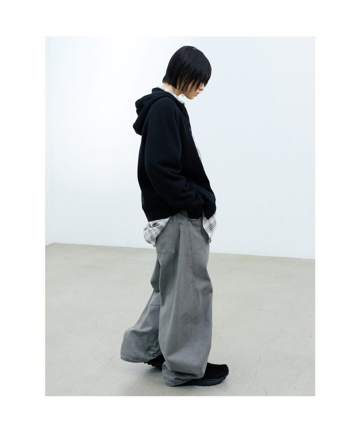 샌드 사운드(SAND SOUND) (UNISEX) 후드 카디건 블랙