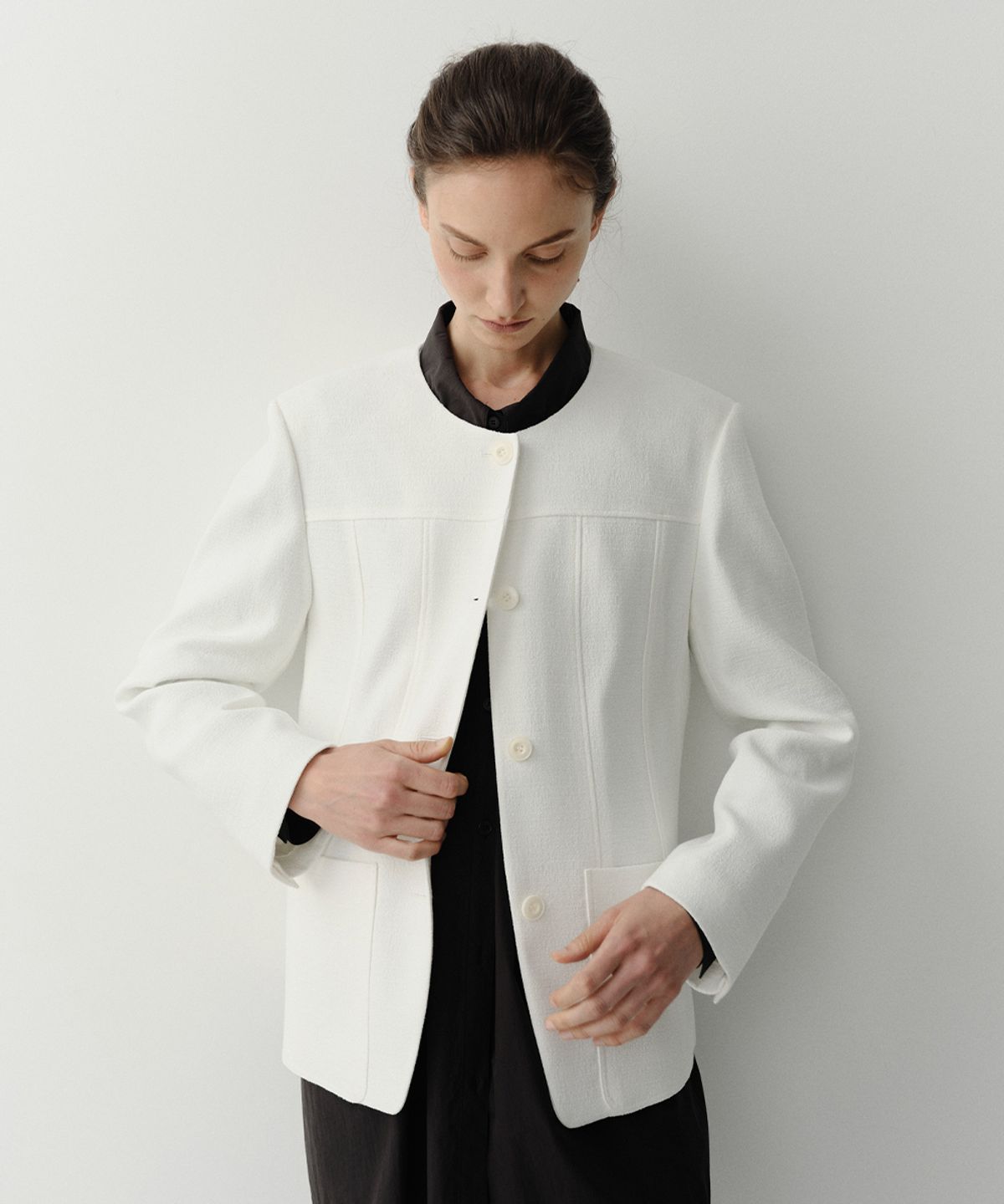 이아(EAAH) VELL TWEED JACKET (IVORY)