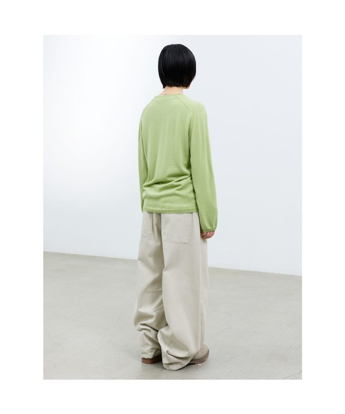 샌드 사운드(SAND SOUND) (UNISEX) 울 블렌드 브이넥 스웨터 라이트 그린