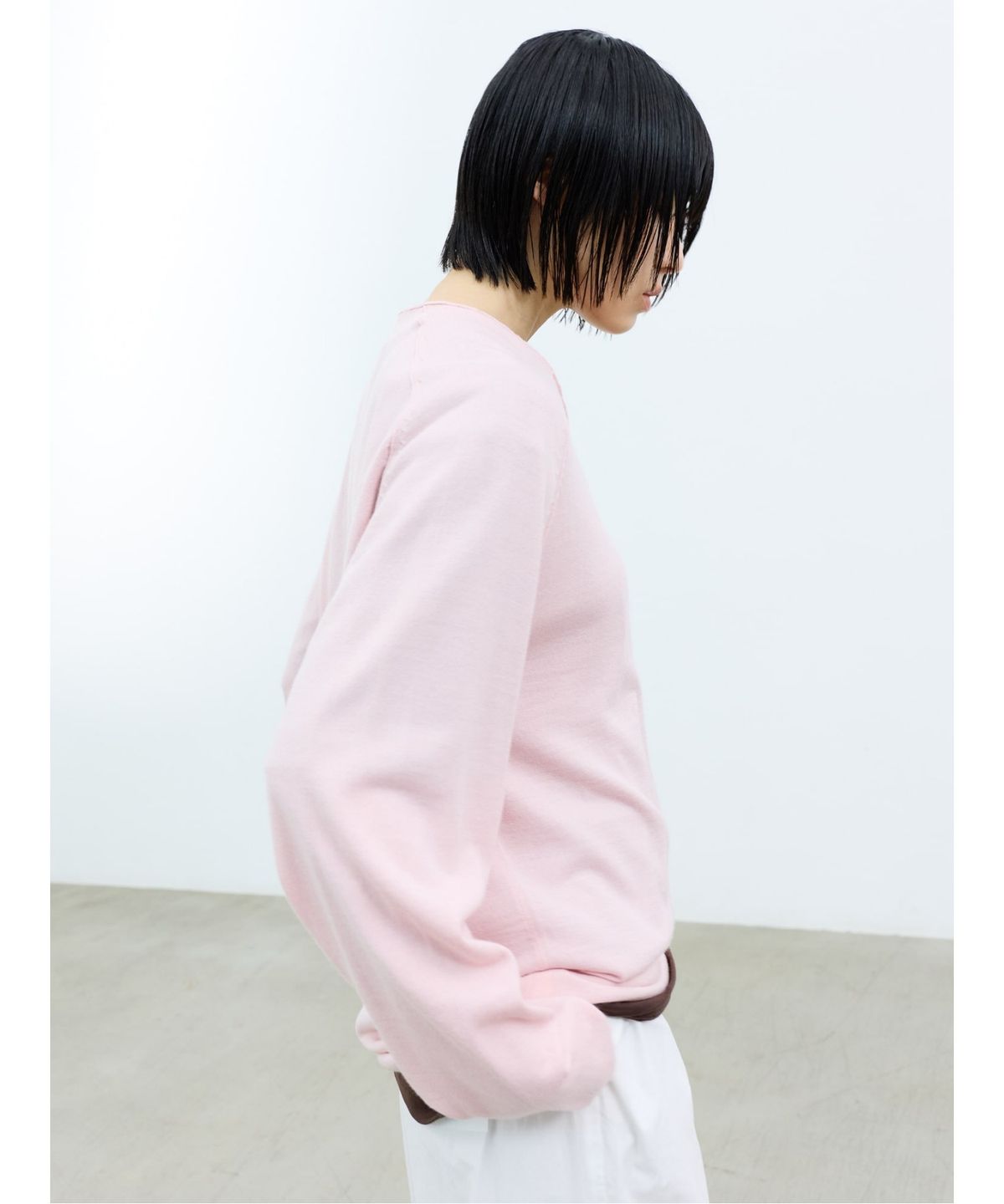 샌드 사운드(SAND SOUND) (UNISEX) 울 블렌드 브이넥 스웨터 핑크
