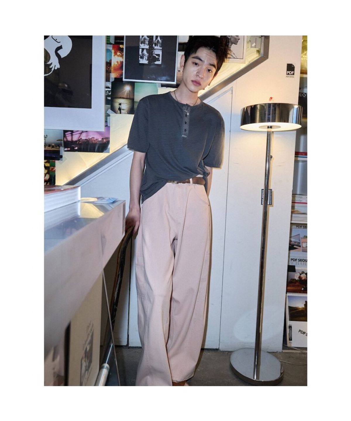 샌드 사운드(SAND SOUND) (UNISEX) 와이드 벌룬핏 워크 데님 핑크