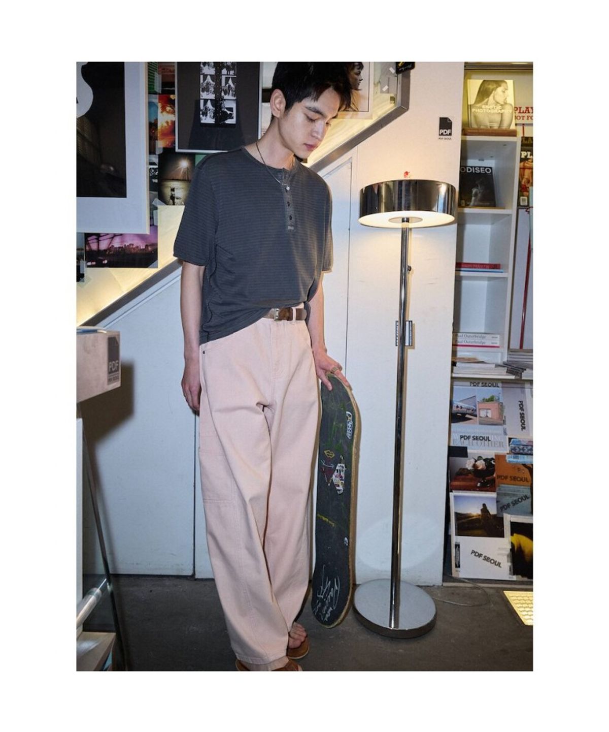 샌드 사운드(SAND SOUND) (UNISEX) 와이드 벌룬핏 워크 데님 핑크