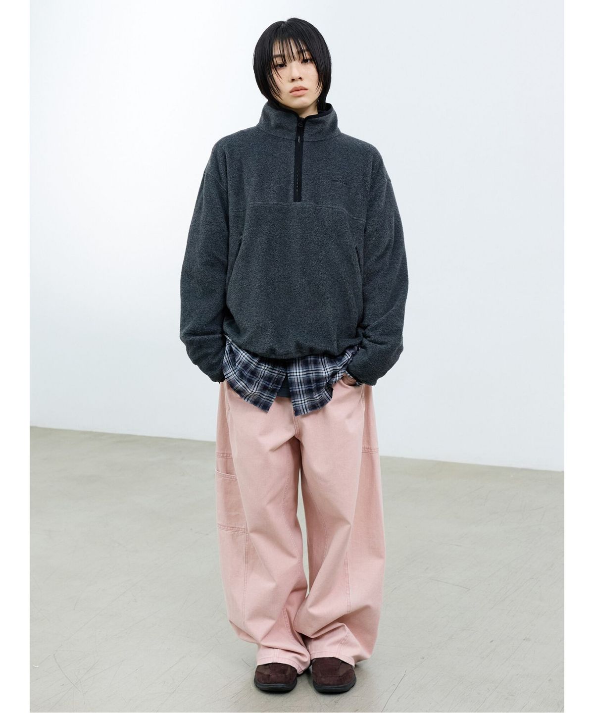 샌드 사운드(SAND SOUND) (UNISEX) 와이드 벌룬핏 워크 데님 핑크