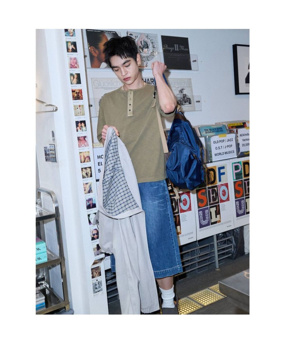샌드 사운드(SAND SOUND) (UNISEX) 나일론 플랩 백팩 네이비