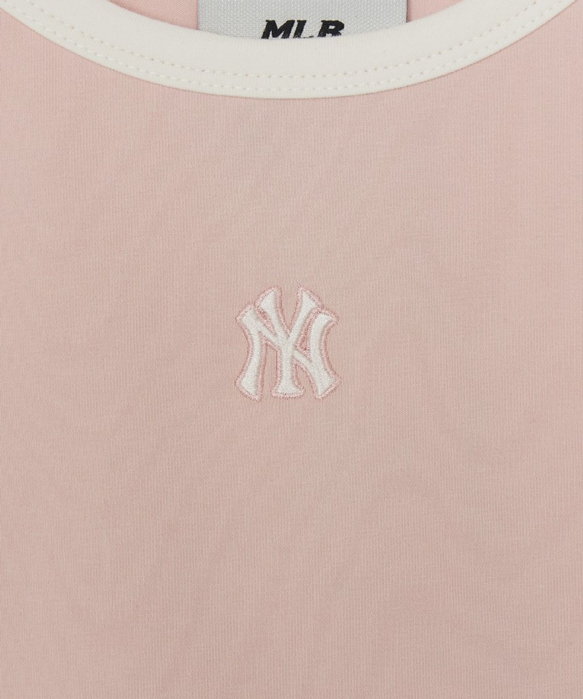 엠엘비(MLB) 여성 베이직 링거 크롭 나시 티셔츠 NY (Ptn.Coral)