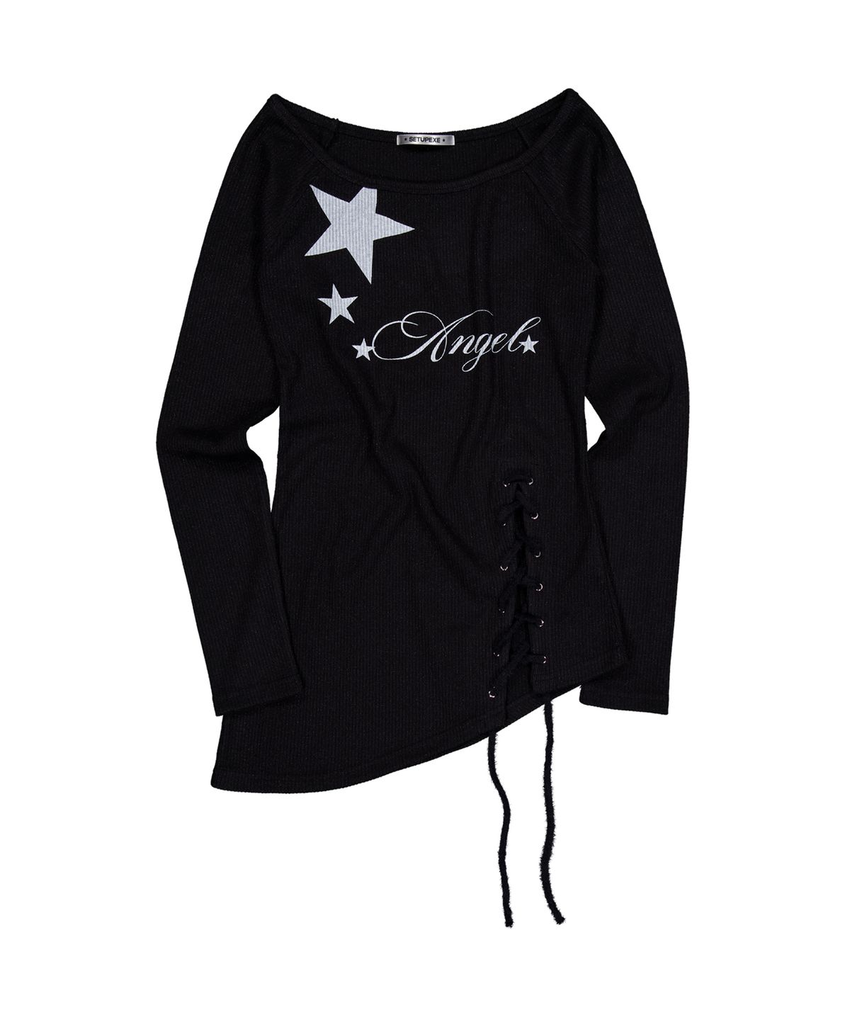 셋업이엑스이(SETUP-EXE) ANGEL LONG KNIT TOP / BLACK