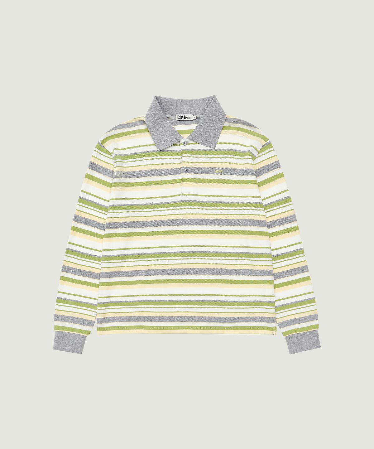 그로브(GROVE) GRAIN STRIPE PIQUE SHIRT (OLIVE)