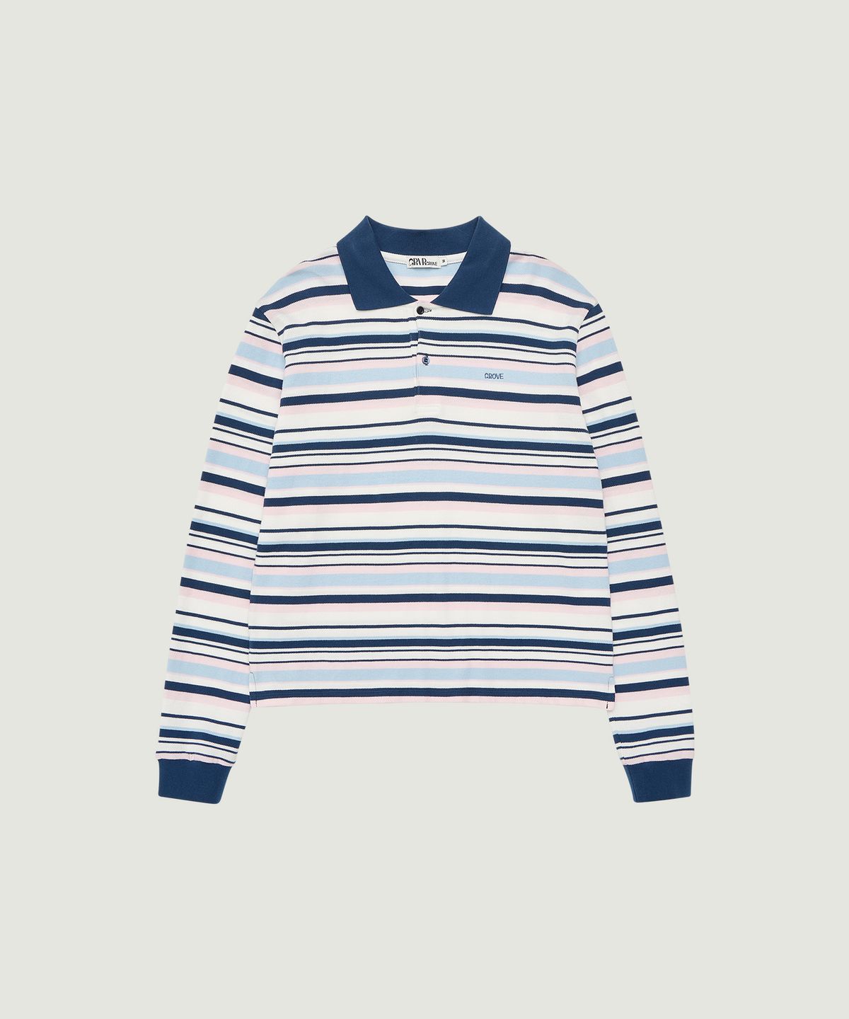 그로브(GROVE) GRAIN STRIPE PIQUE SHIRT (BLUE)