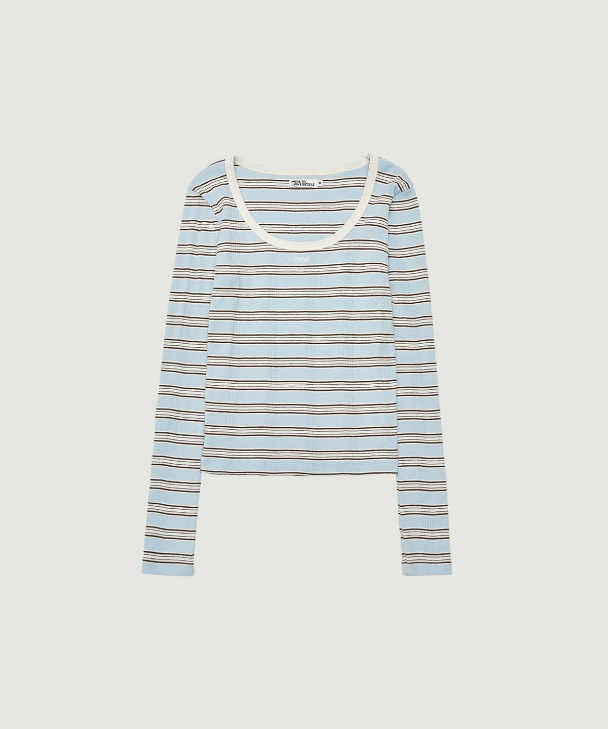 그로브(GROVE) NANCY STRIPE L/S T-SHIRT (LIGHT BLUE)